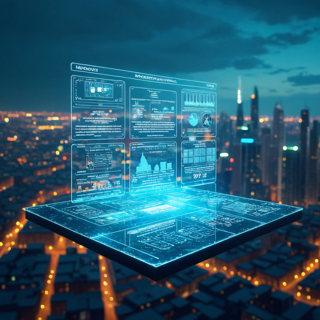 Futuristic visualization of SEO Landing Pages Montreal strategies, showing symbolic page elements like CTAs, headers, reviews, and map embeds designed to rank and convert in 2025.