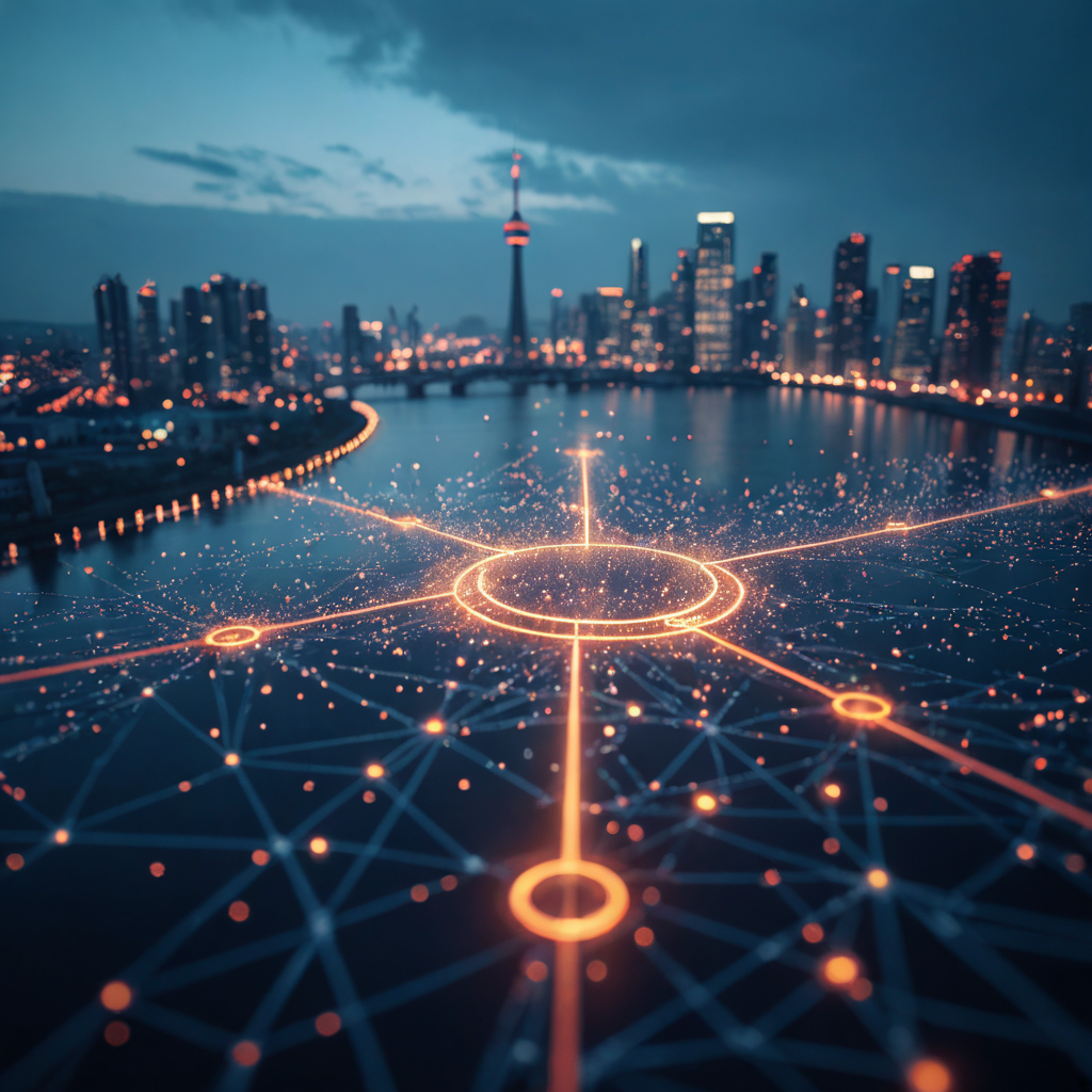 Futuristic visualization of Topical Authority SEO Montreal, showing symbolic topic clusters, pillar pages, and semantic link structures boosting domain relevance and rankings.